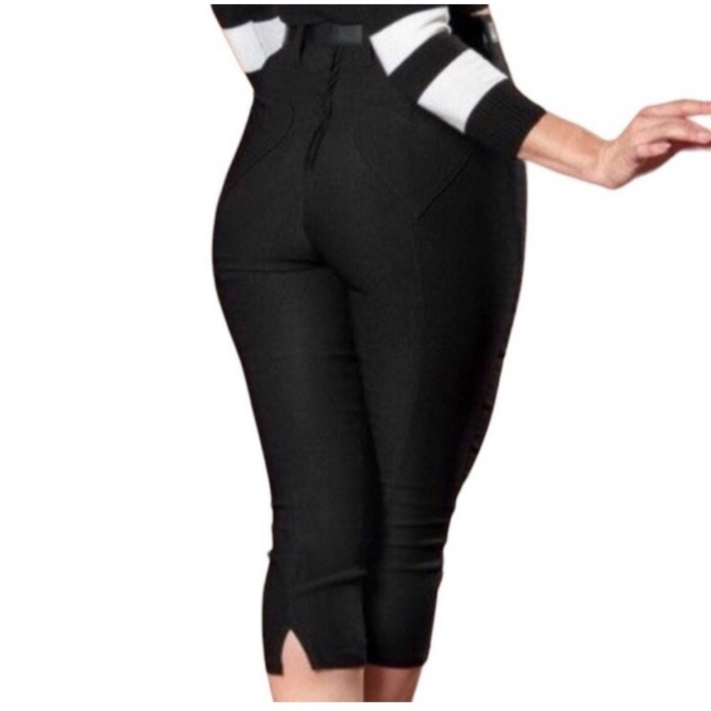 Traci Lords Pin Up Couture PUG black cropped retro cigarette pants heart pockets
